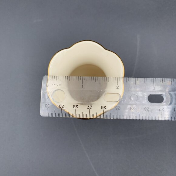 Lenox Bud Vase Holder Floral Ivory Gold Trim Blue Spring Flowers 5" Tall - Picture 6 of 8